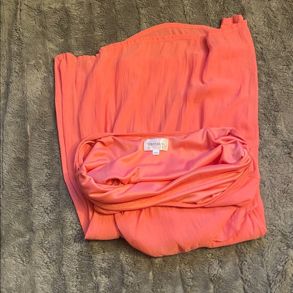 Vibrant Coral Ruffle Dress - Picture 3 of 3